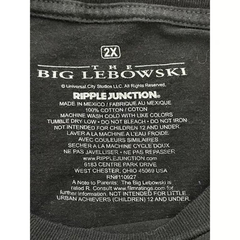 The Big Lebowski The Dude El Duderino Crew Neck Black T-Shirt Men's 2XL - Picture 6 of 6